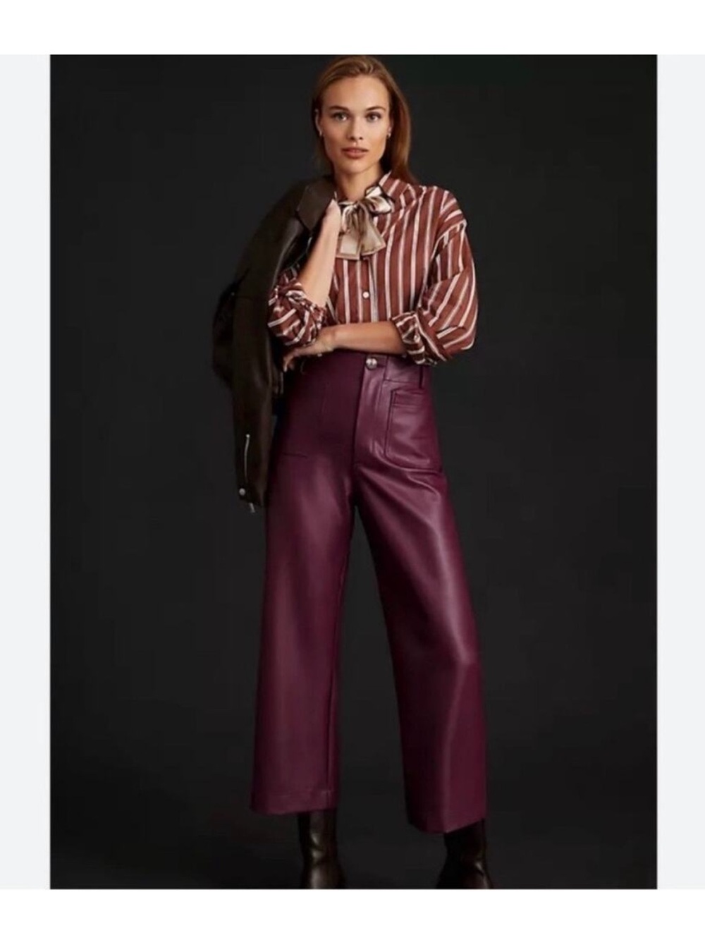 Anthropologie Maeve The Colette Faux Leather Pants Size 27